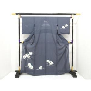 Single layer Saori visiting kimono with Yuzen silver coloring