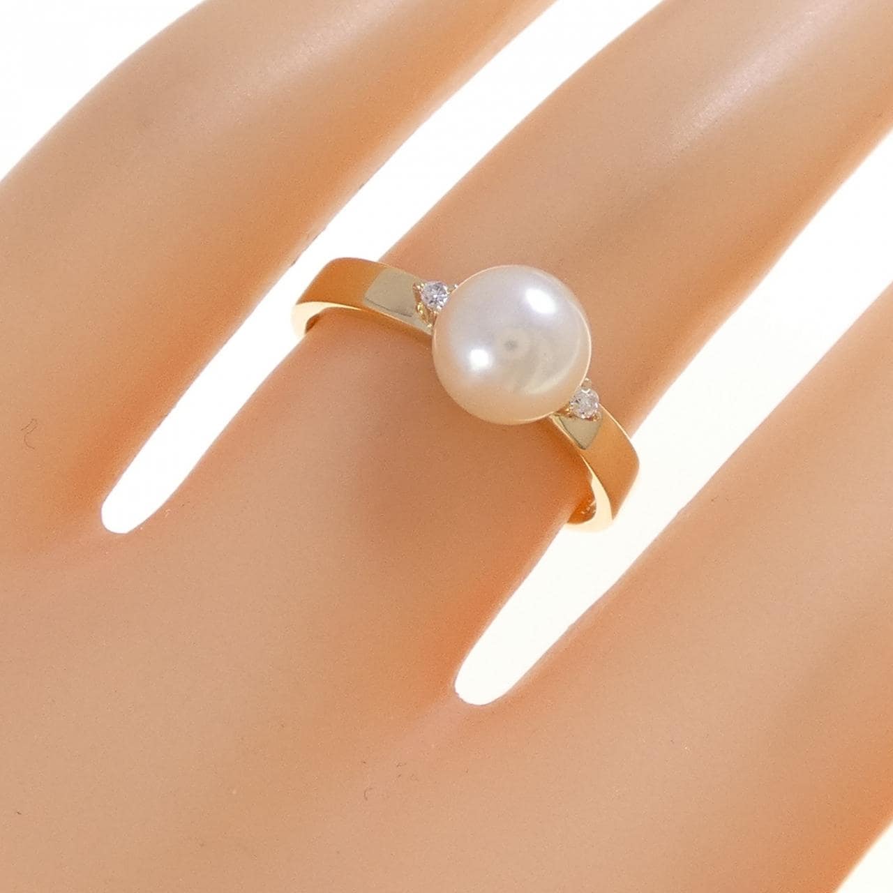 K18YG アコヤパール リング 6.7mm