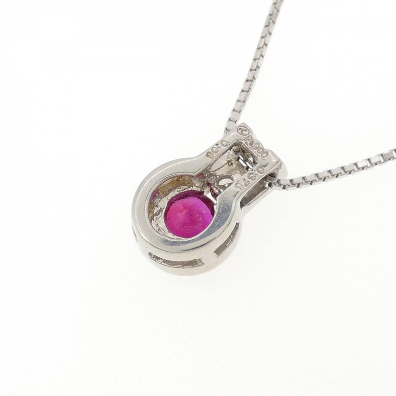 PT900/PT850 ルビー ネックレス 0.375CT