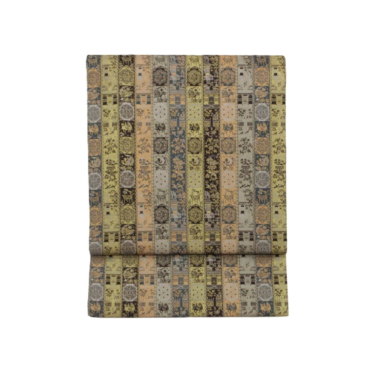 名古屋帯　龍村美術織物　開き名古屋　全通柄