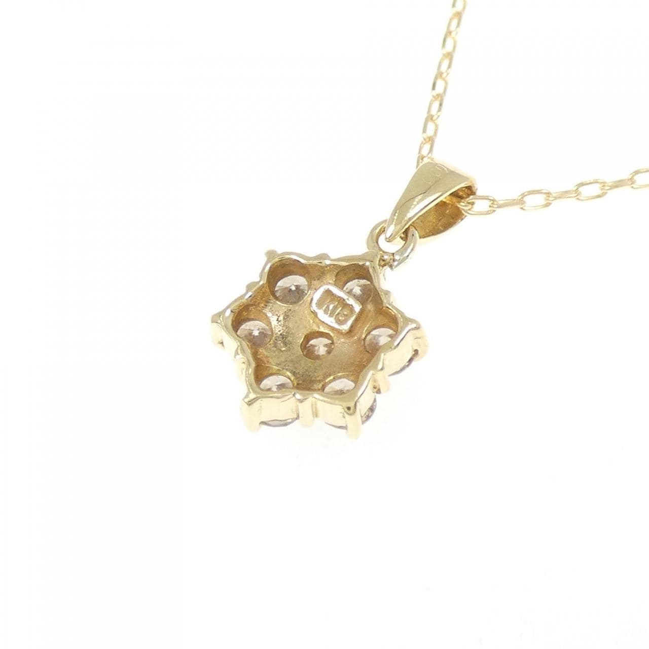 K18YG フラワー ダイヤモンド ネックレス 0.50CT