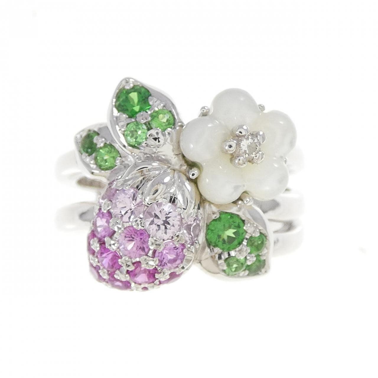 タサキ フラワー カラーストーン リング