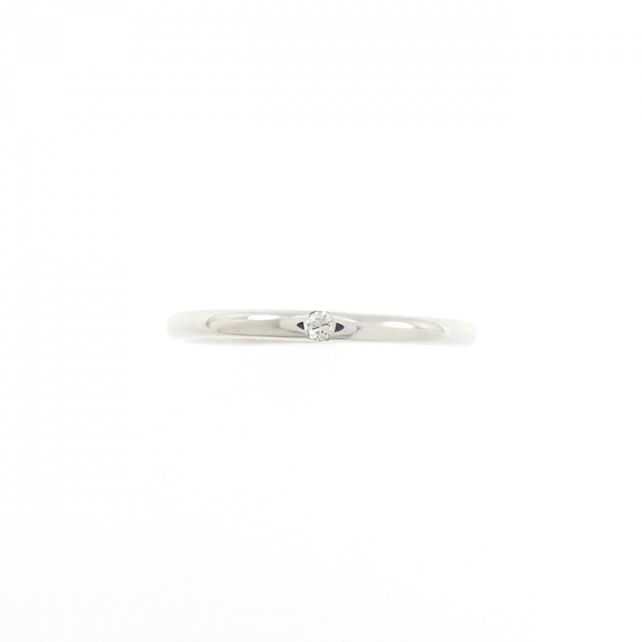 K10WG ソリティア ダイヤモンド ピンキーリング 0.01CT