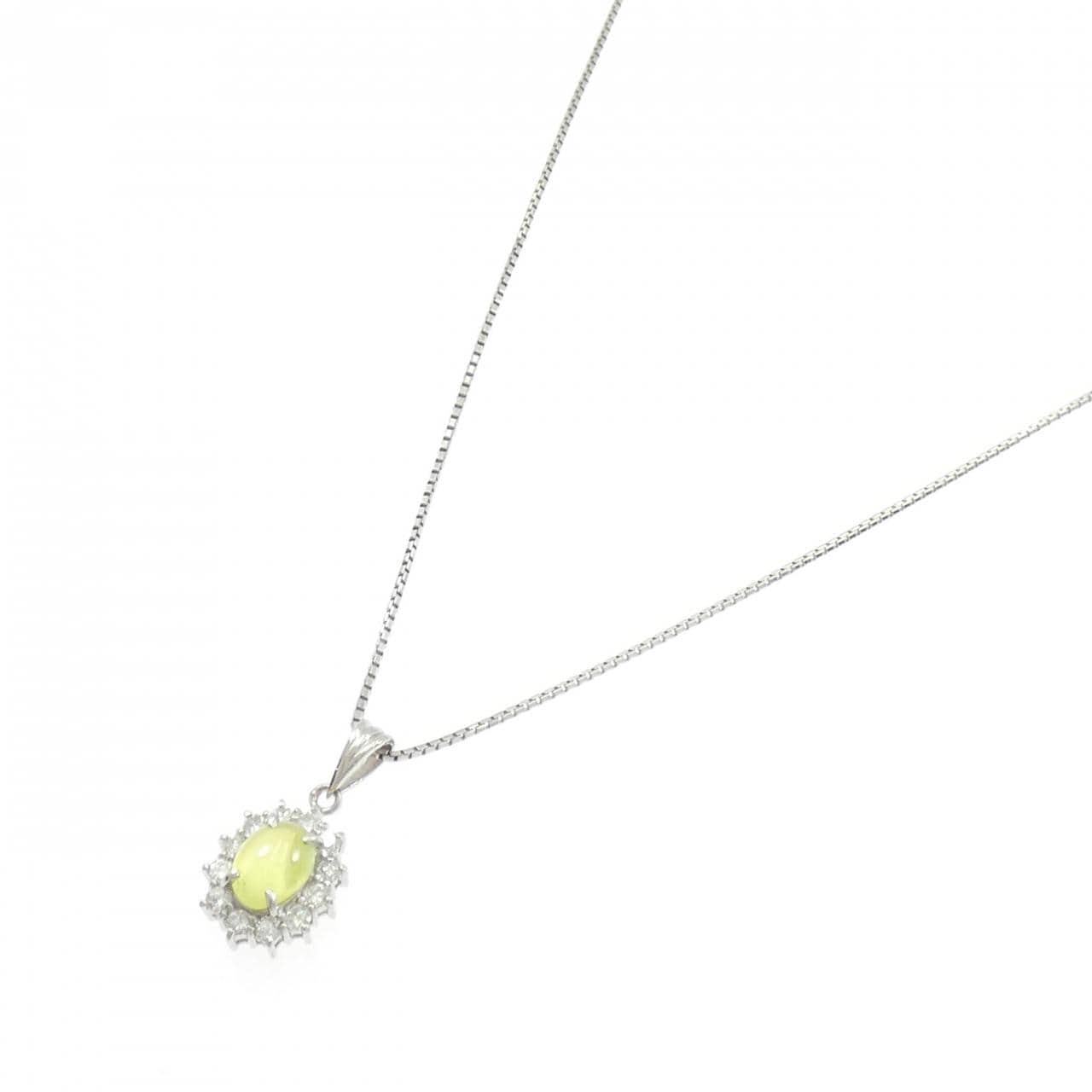 PT900/PT850 クリソベリルキャッツアイ ネックレス 1.41CT