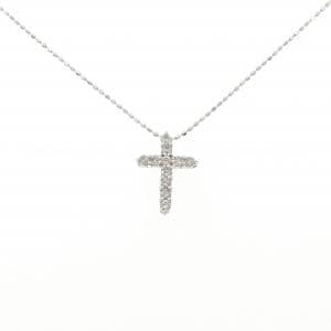 K18WG クロス ダイヤモンド ネックレス 0.30CT