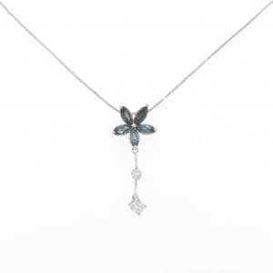 PT900/K18WG フラワー アレキサンドライト ネックレス 1.16CT