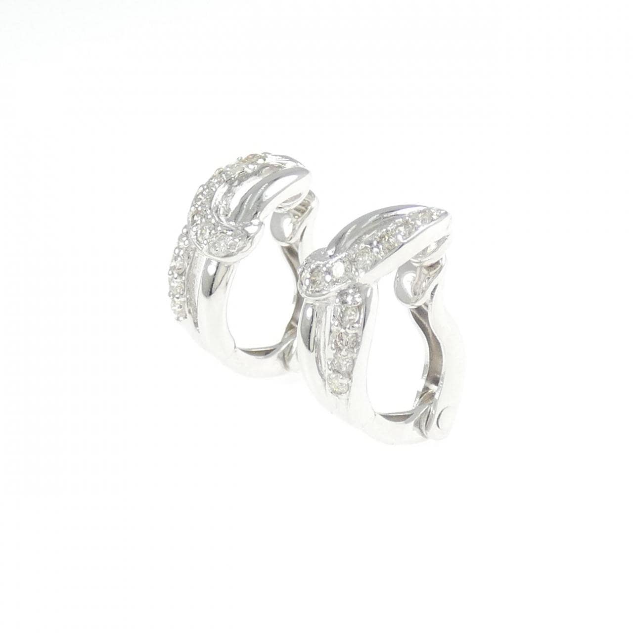 K14WG ダイヤモンド イヤリング 0.22CT