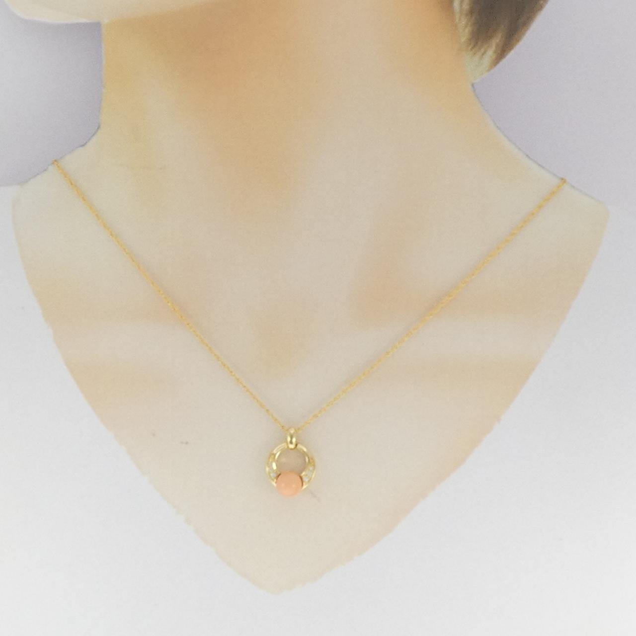 K18YG サンゴ ネックレス 7.1mm