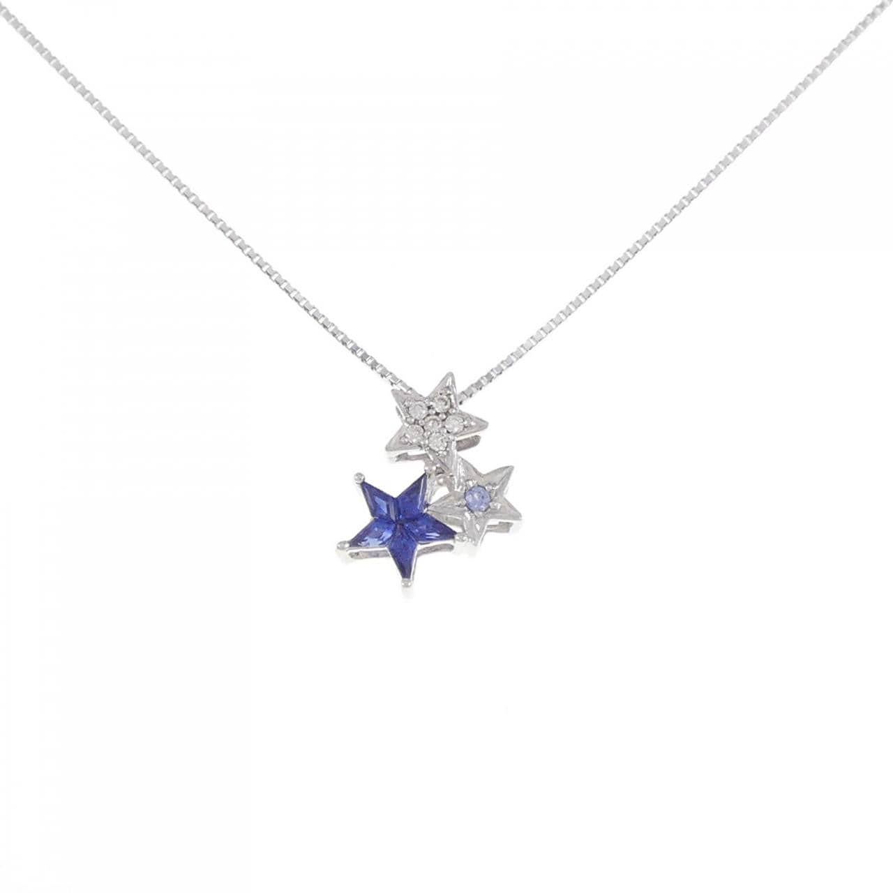 K18WG star sapphire necklace