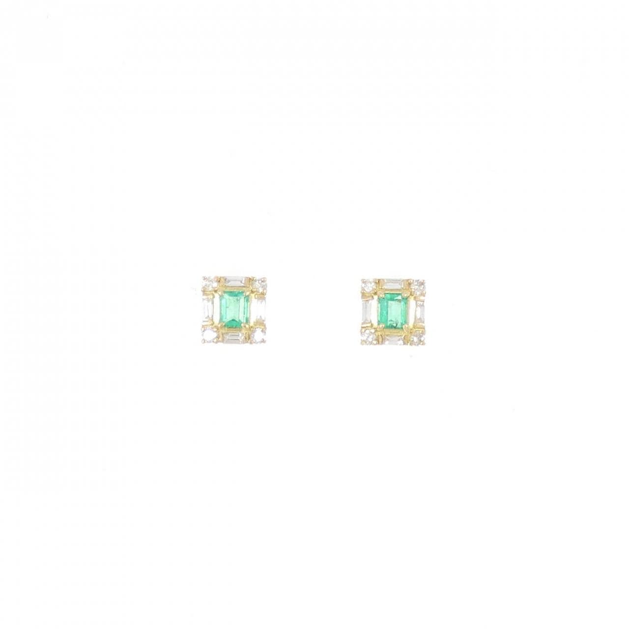 [BRAND NEW] K18YG Emerald Earrings 0.21CT