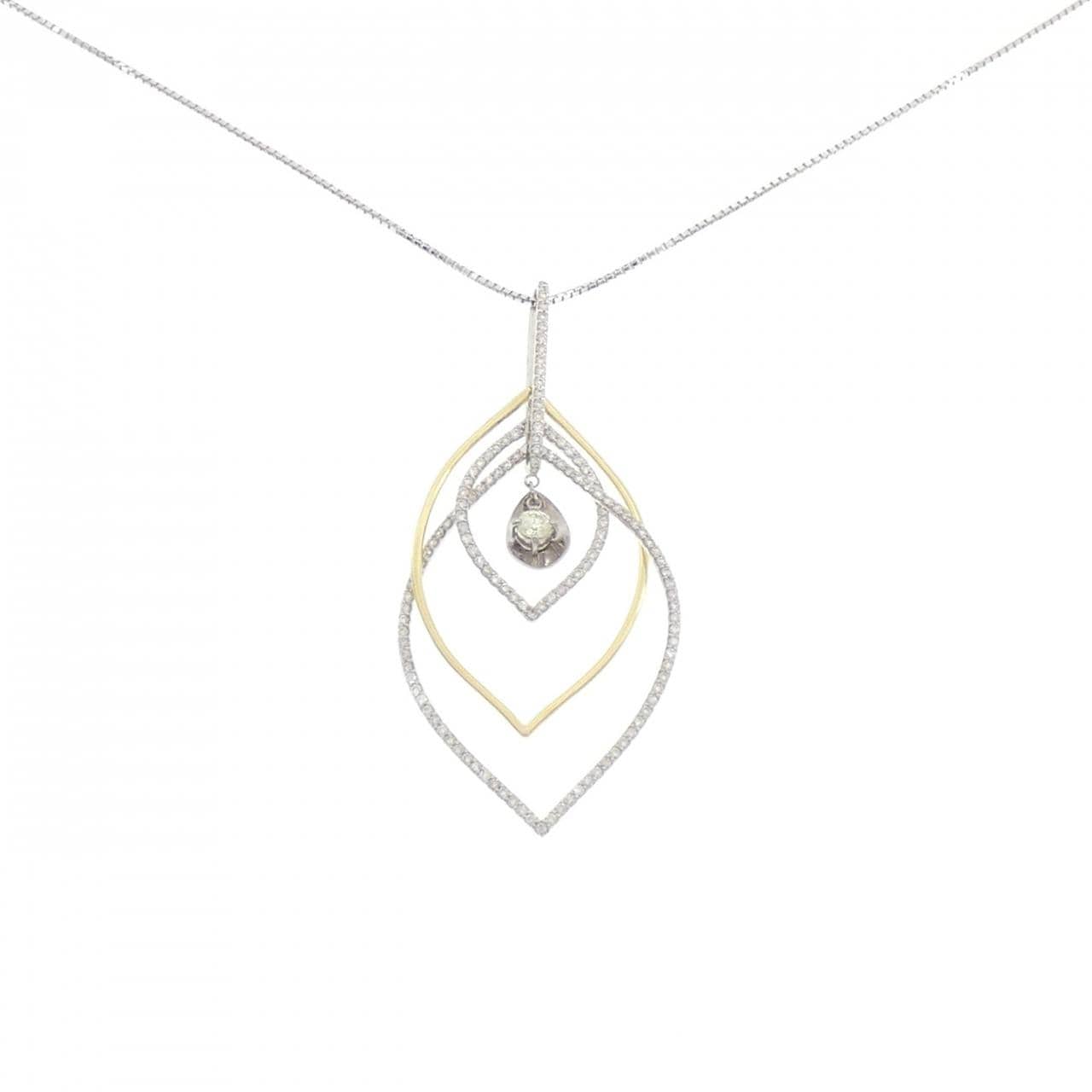 K18WG/K18YG ダイヤモンド ネックレス 0.169CT