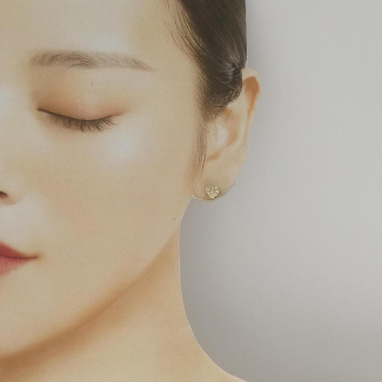 K18YG ハート ダイヤモンド ピアス 0.25CT