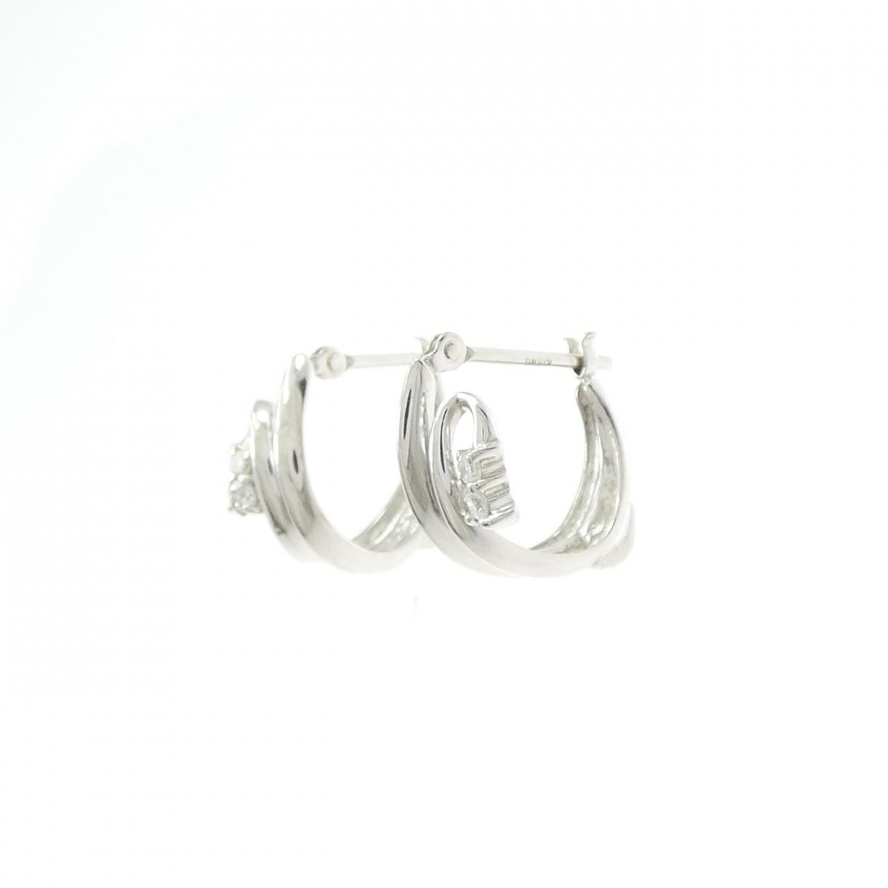 K18WG ダイヤモンド ピアス 0.10CT