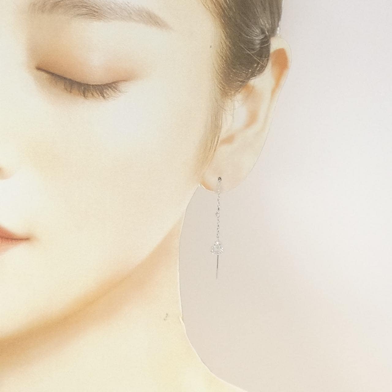 クミキョク ハート ダイヤモンド ピアス 0.18CT