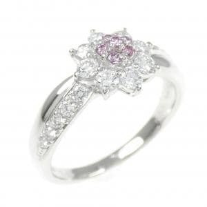 PT900 フラワー ピンクダイヤモンド リング 0.07CT