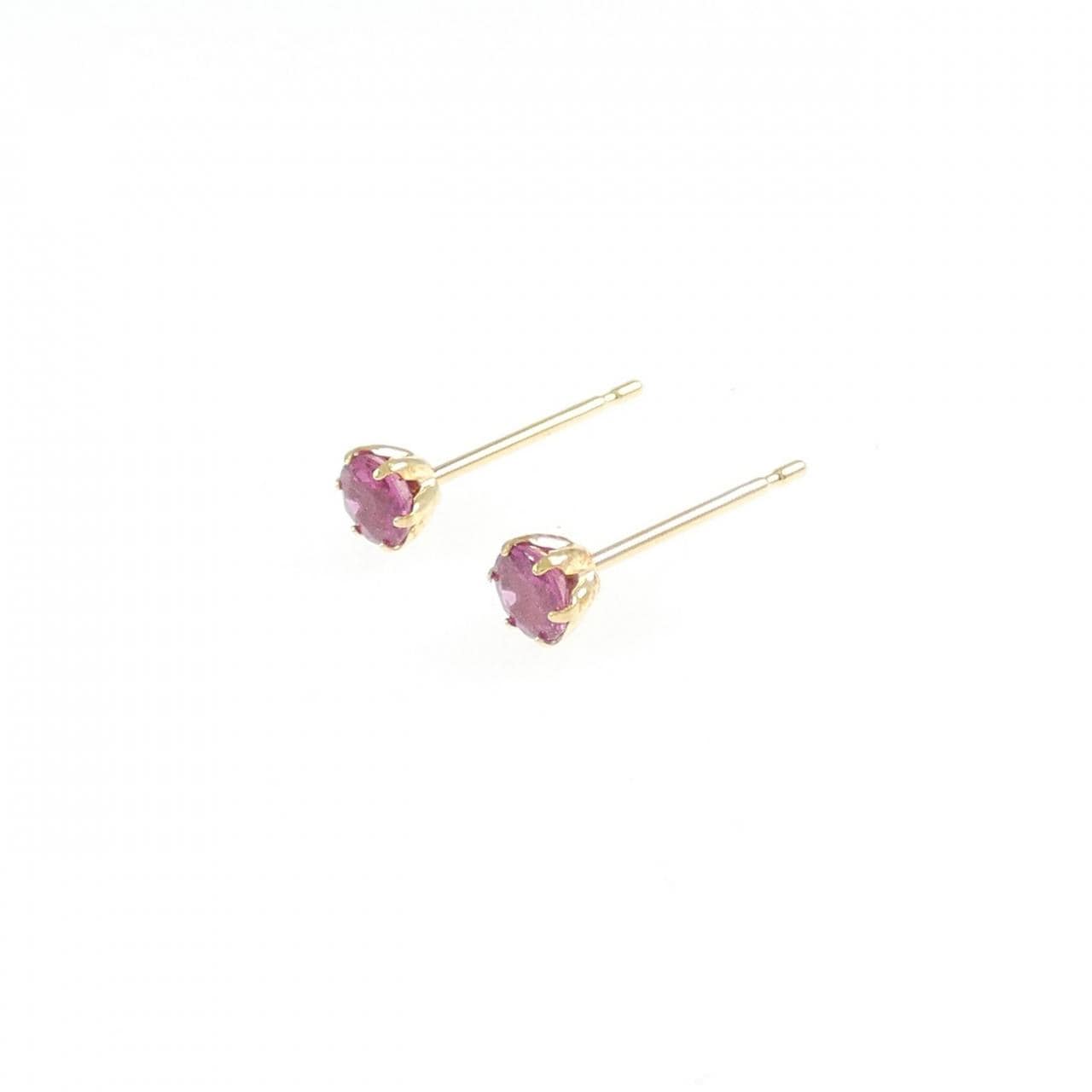 【新品】K18YG ルビー ピアス 0.26CT