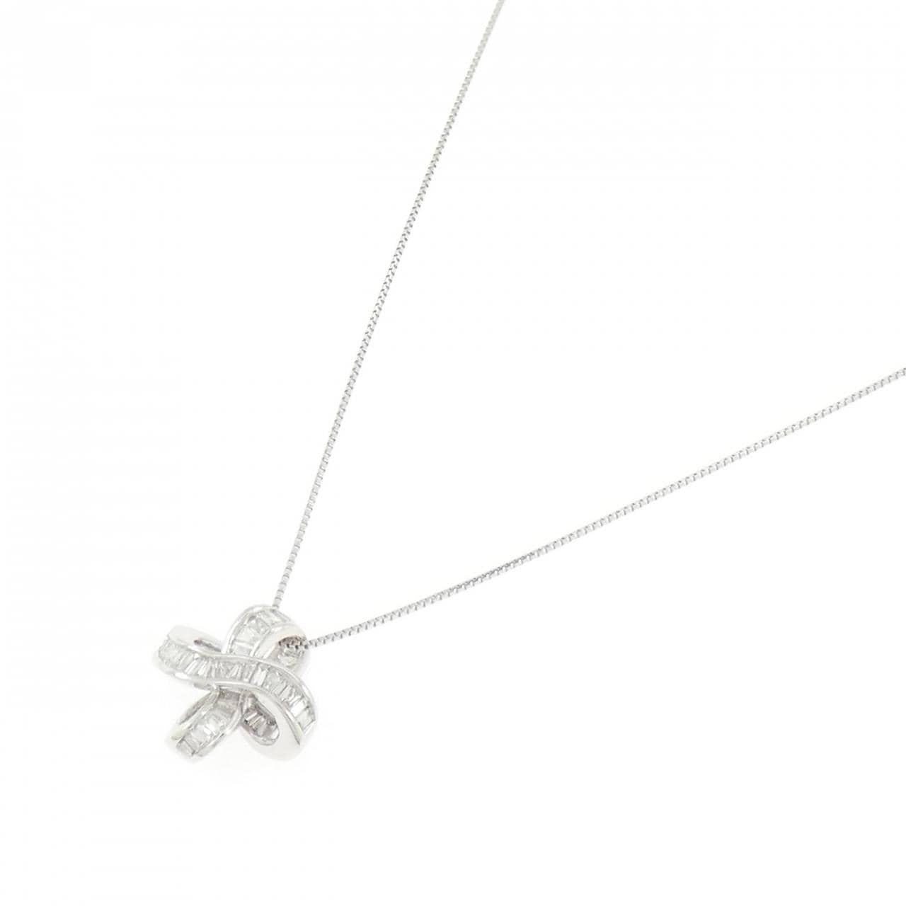 K18WG ダイヤモンド ネックレス 0.25CT
