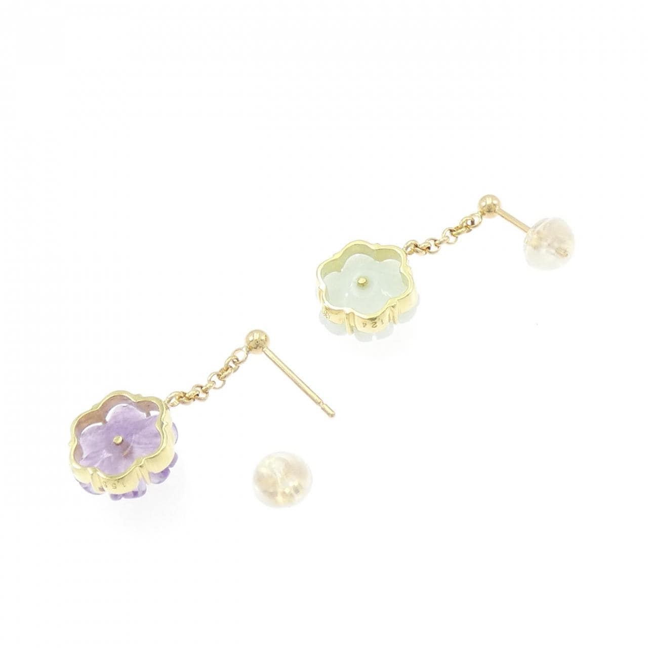 ヤマサキユミコ フラワー アメジスト ピアス 1.55CT