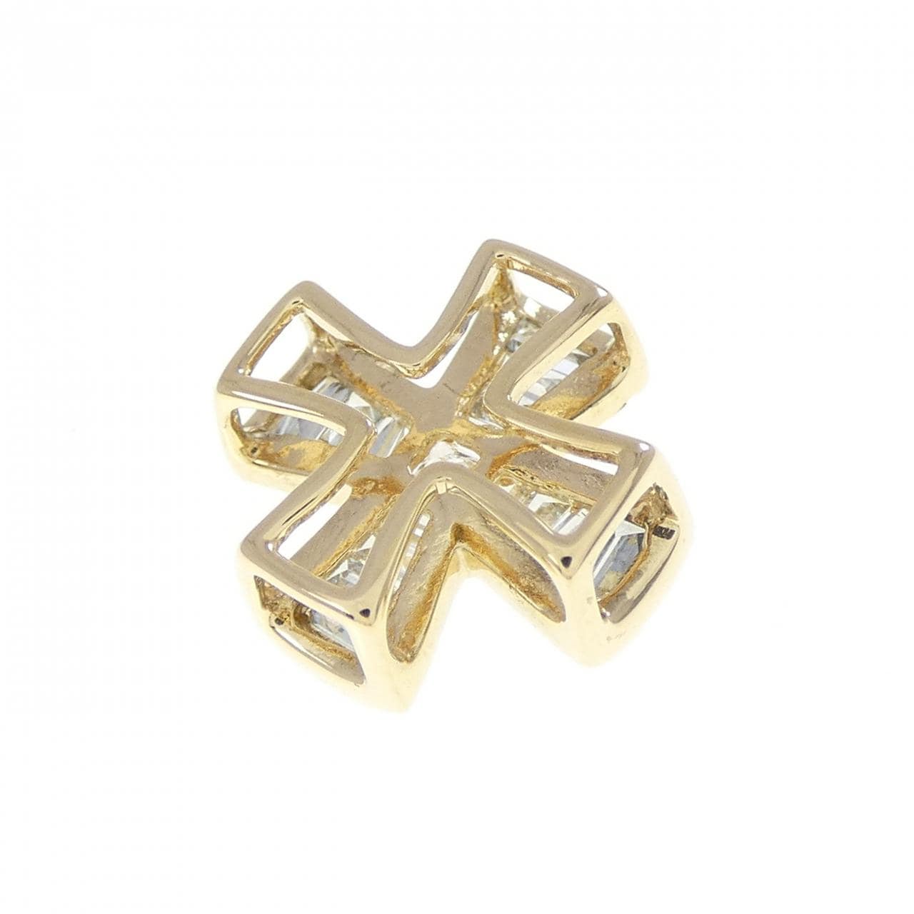K18YG クロス ダイヤモンド ペンダント 0.20CT