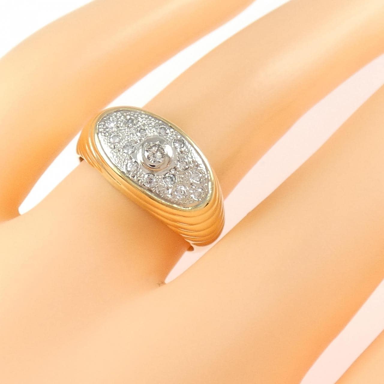K18YG/PT900 ダイヤモンド リング 0.07CT