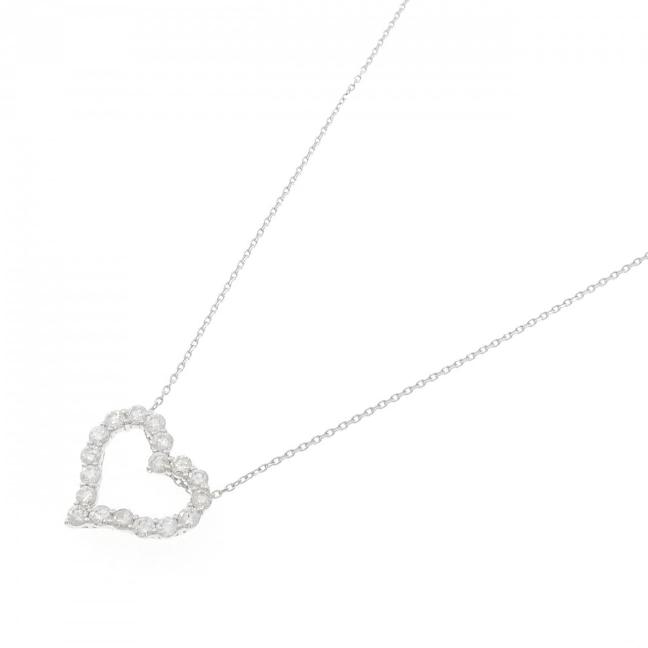 K18WG ハート ダイヤモンド ネックレス 1.00CT