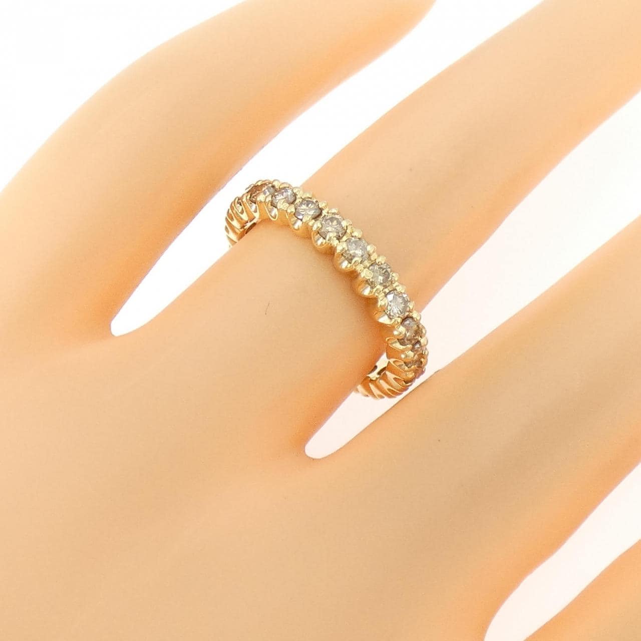 K18YG ハーフエタニティ ダイヤモンド リング 1.00CT