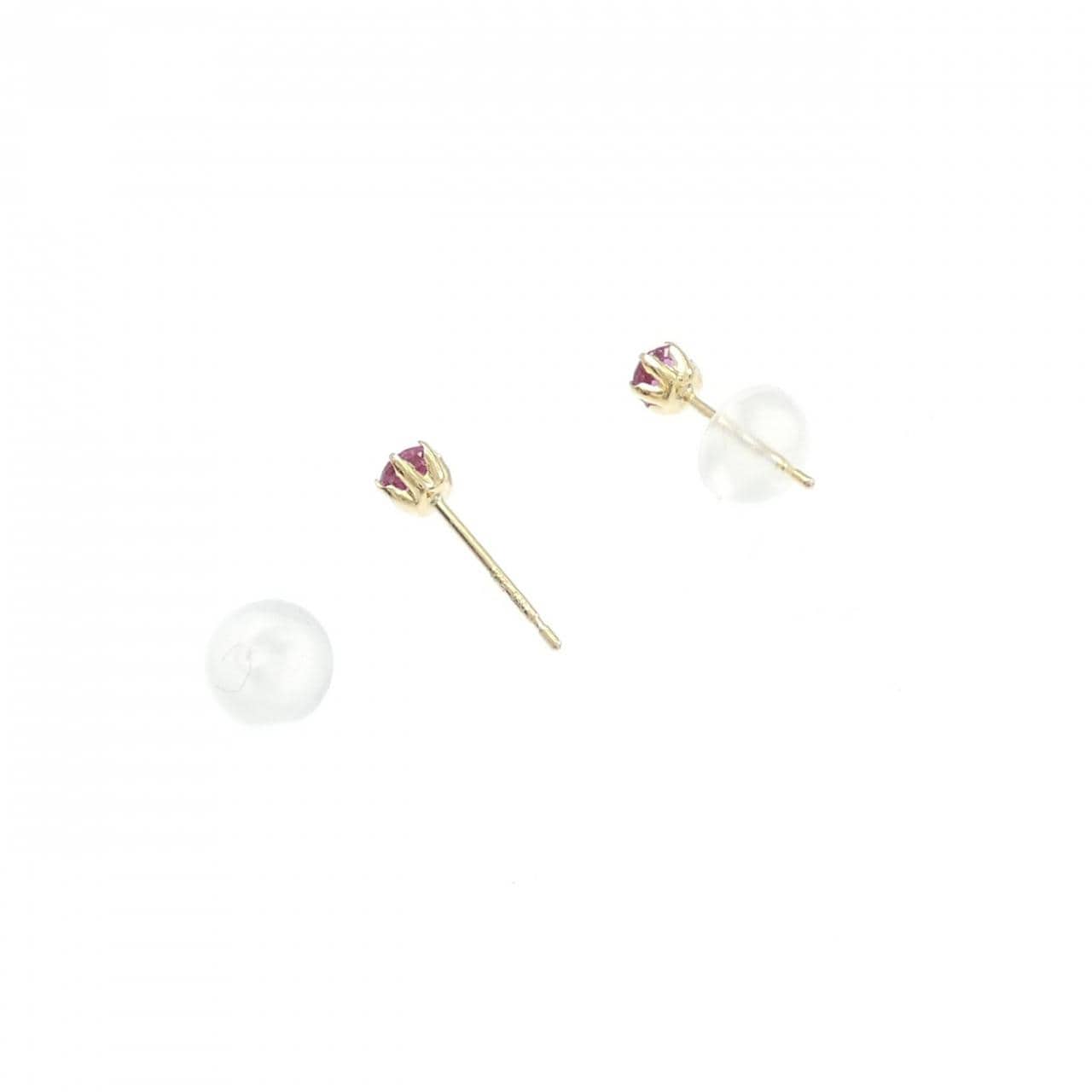 【新品】K18YG ルビー ピアス 0.20CT