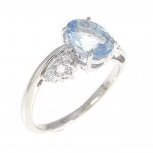 K18WG アクアマリン リング 1.22CT
