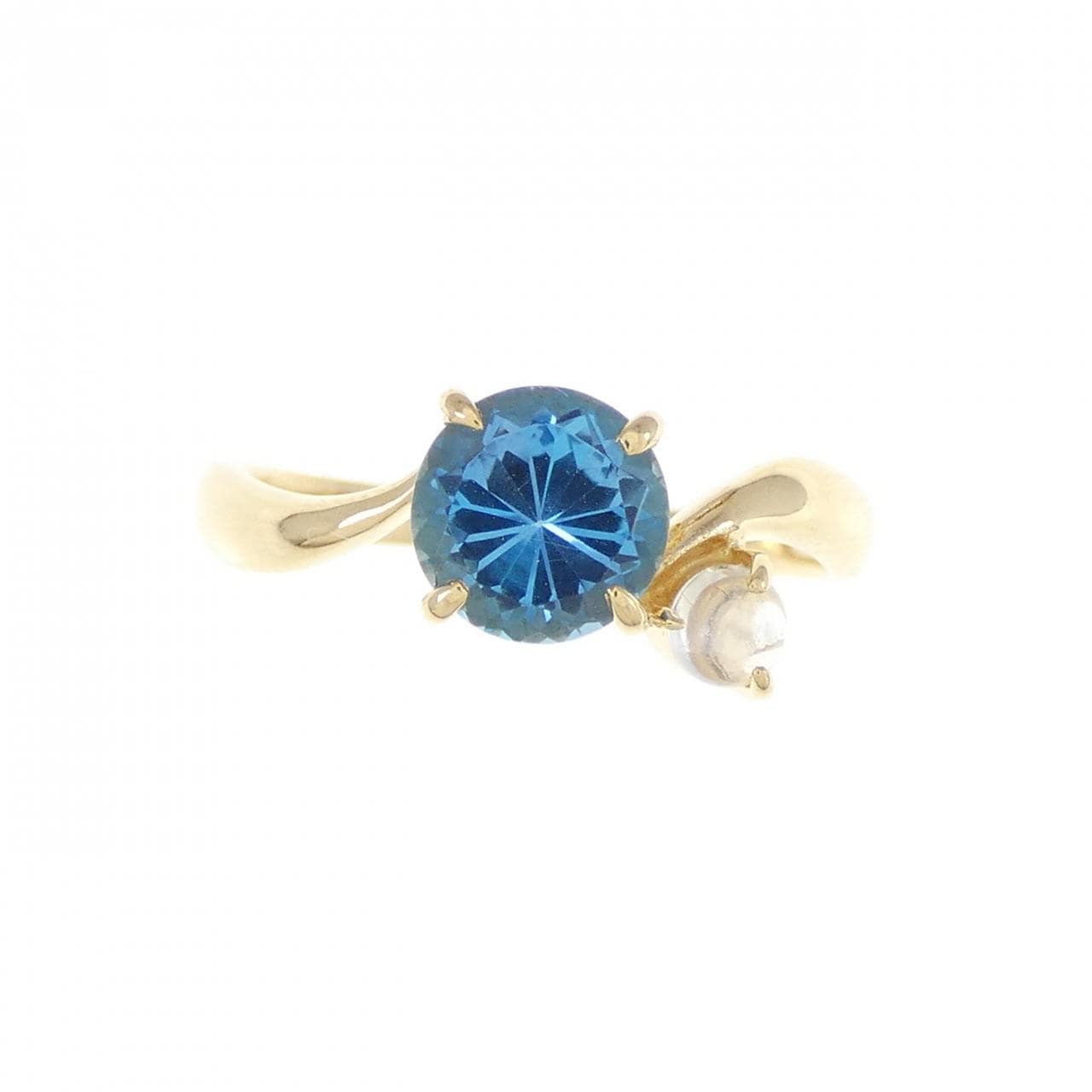 K18YG blue Topaz ring