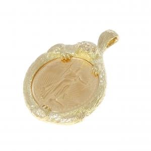 K18YG(枠) コイン ペンダント