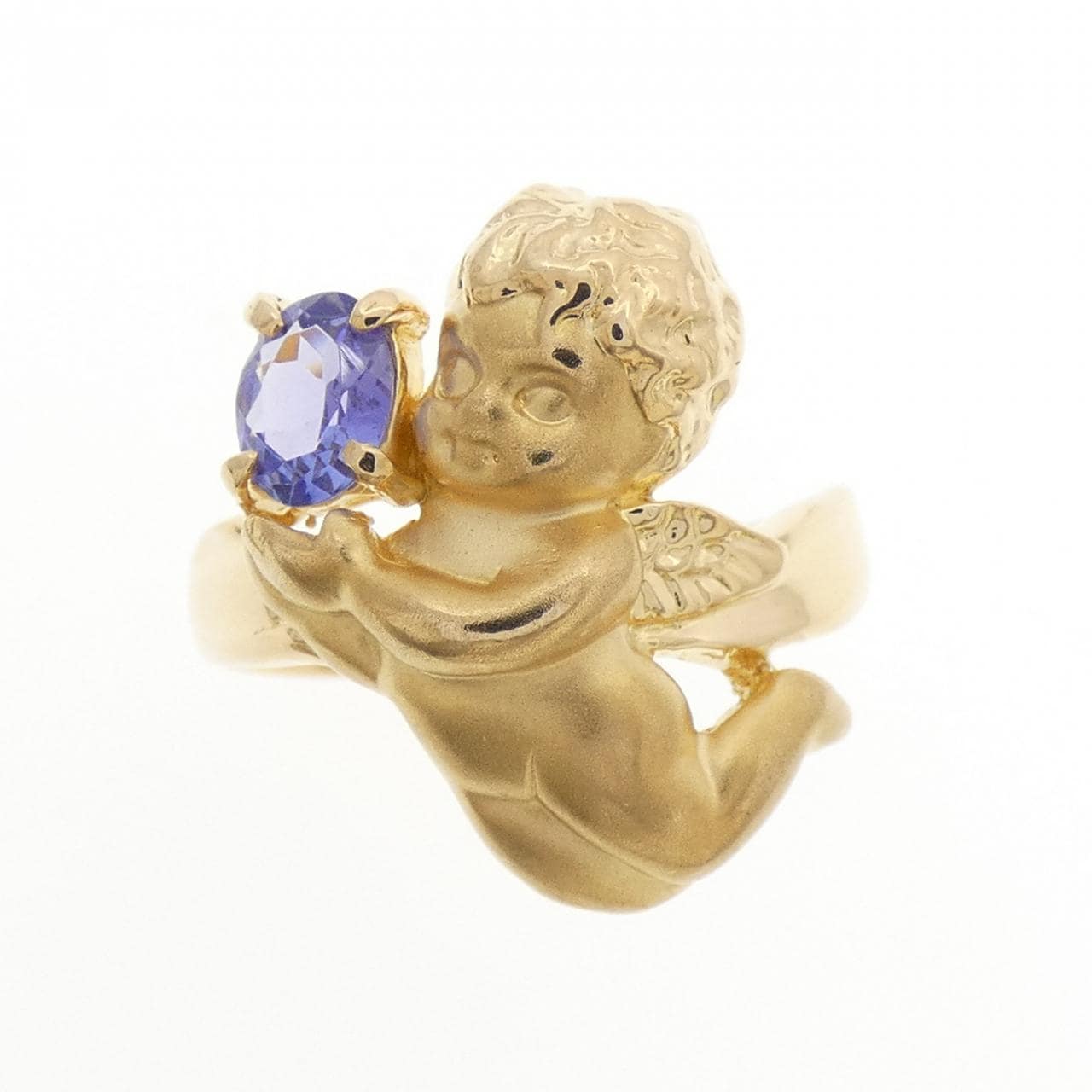 K18YG 天使坦桑石戒指