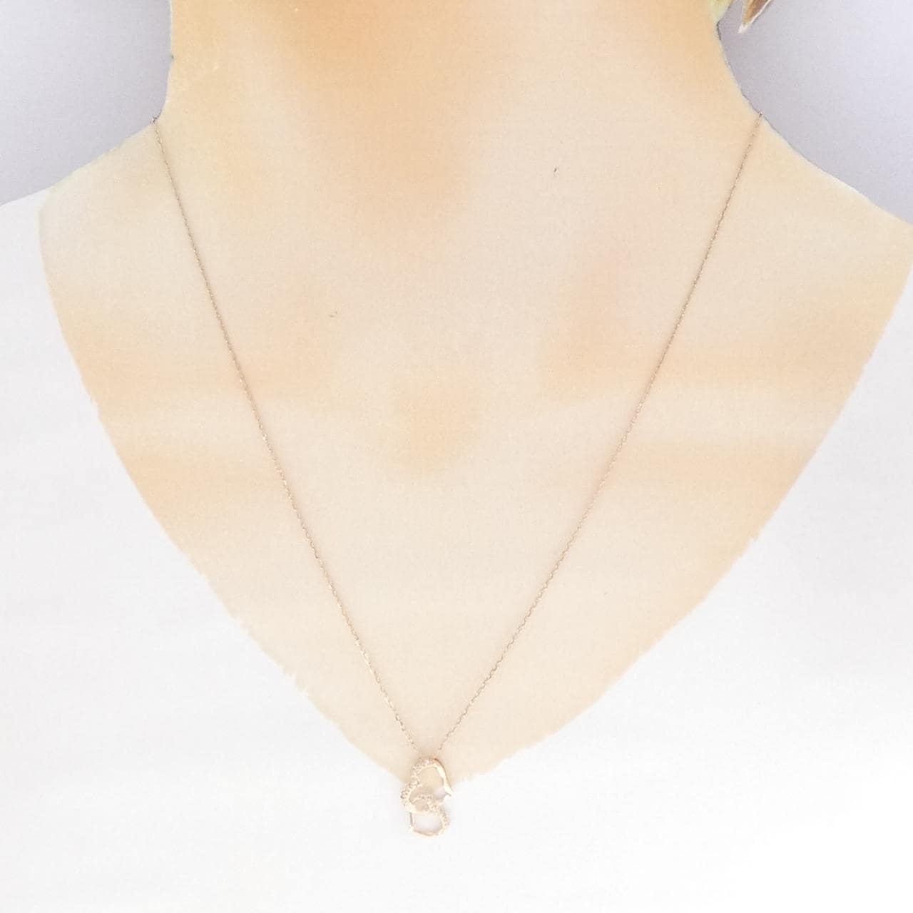 K10PG ハート ダイヤモンド ネックレス 0.06CT