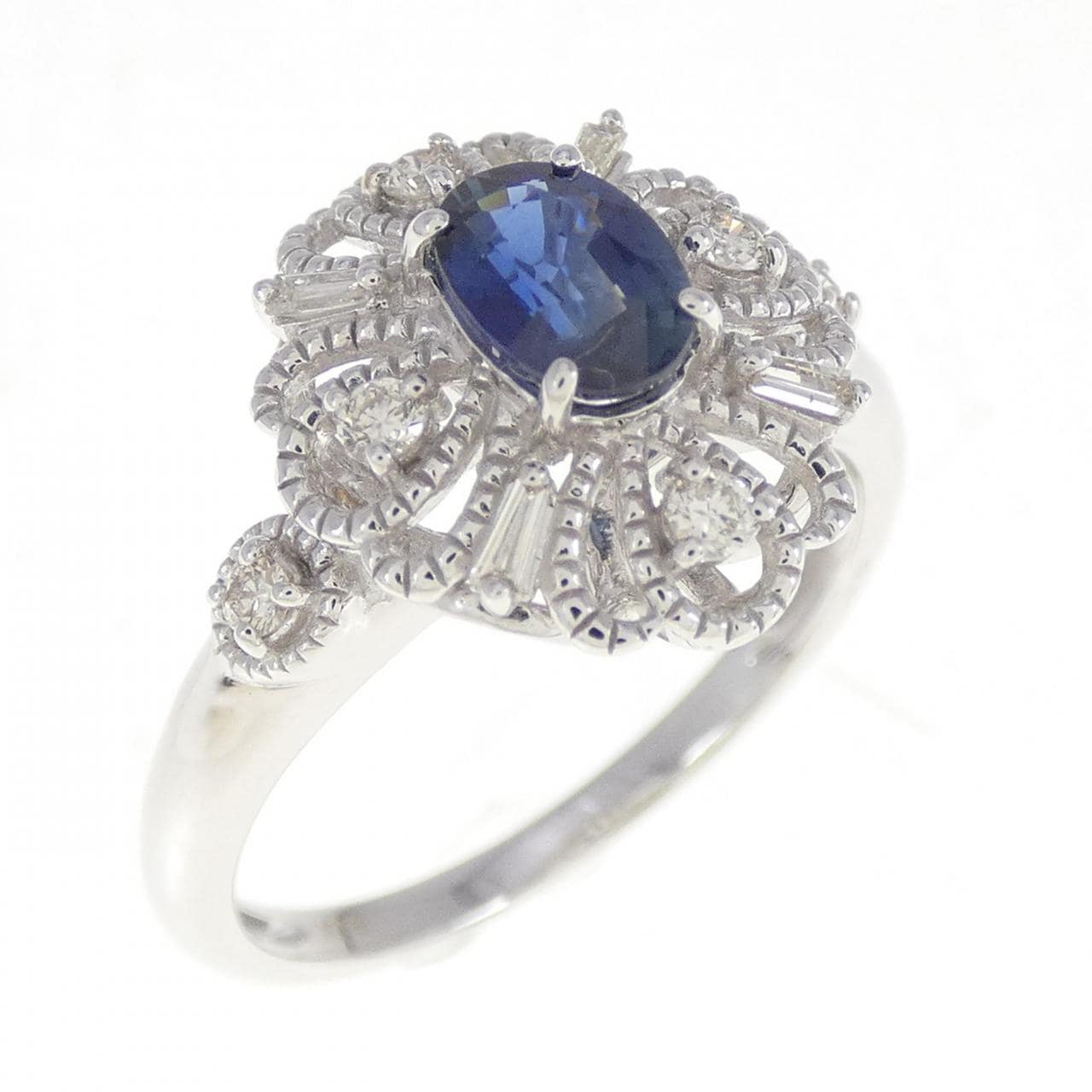 K18WG Sapphire Ring 0.55CT