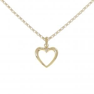 K18YG/750YG ハート ダイヤモンド ネックレス