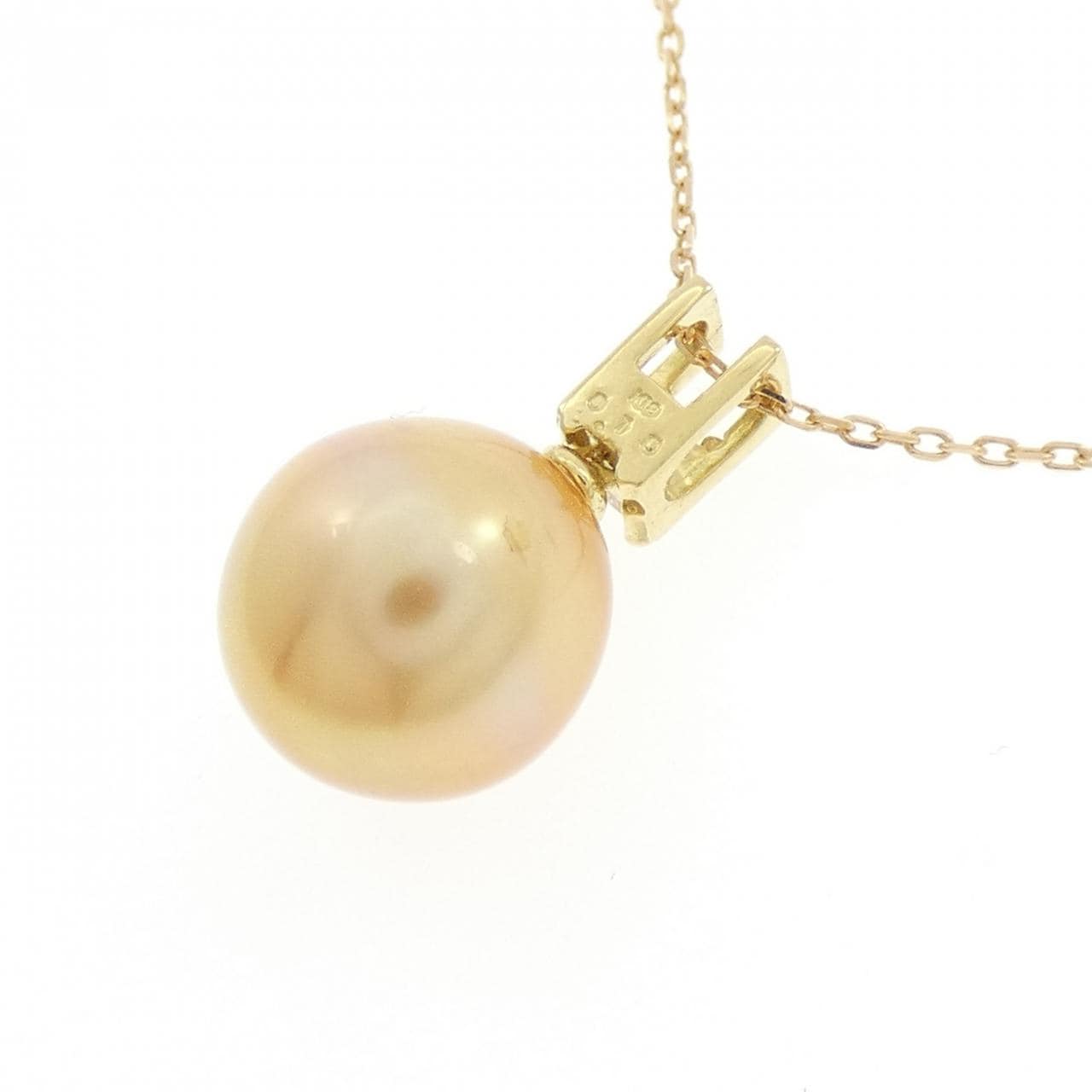 K18YG 白蝶パール ネックレス 10.4mm