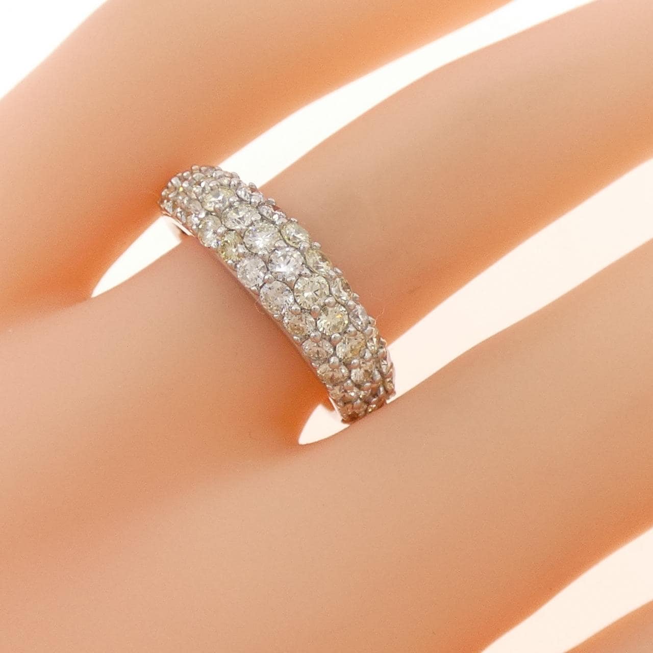 K18WG パヴェ ダイヤモンド リング 1.30CT