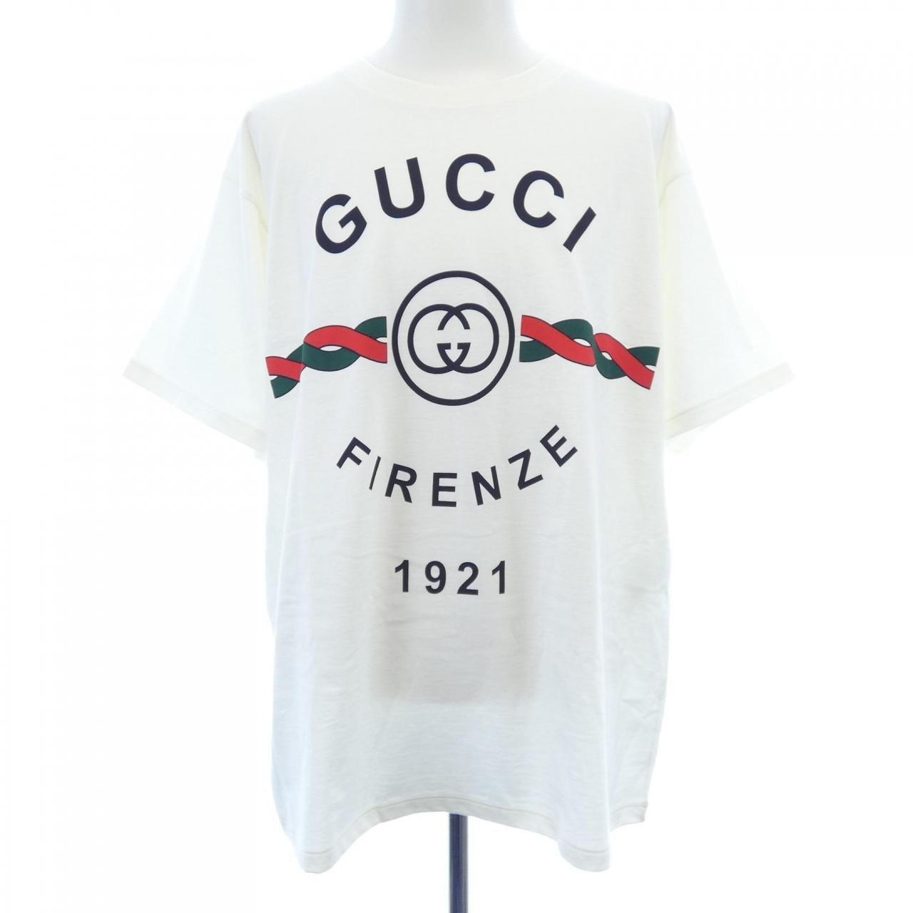 グッチ GUCCI コットンジャージー'GUCCI FIRENZE 1921'Tシャツ 616036 XJD7T Tシャツ