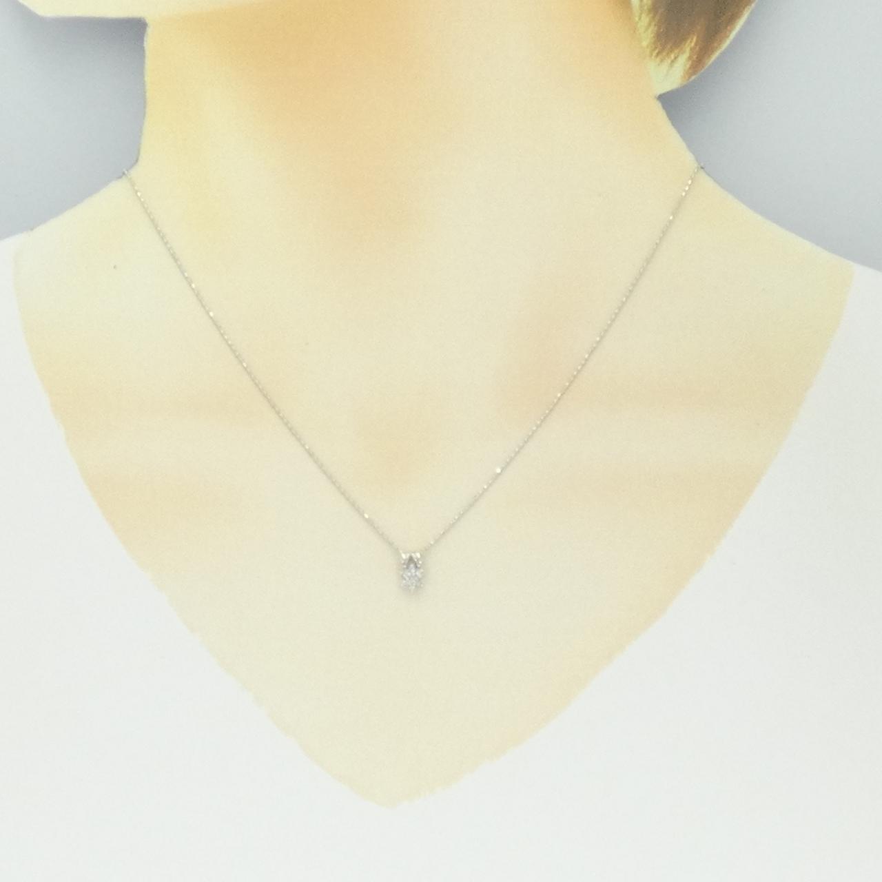 K18WG ダイヤモンド ネックレス 0.1CT