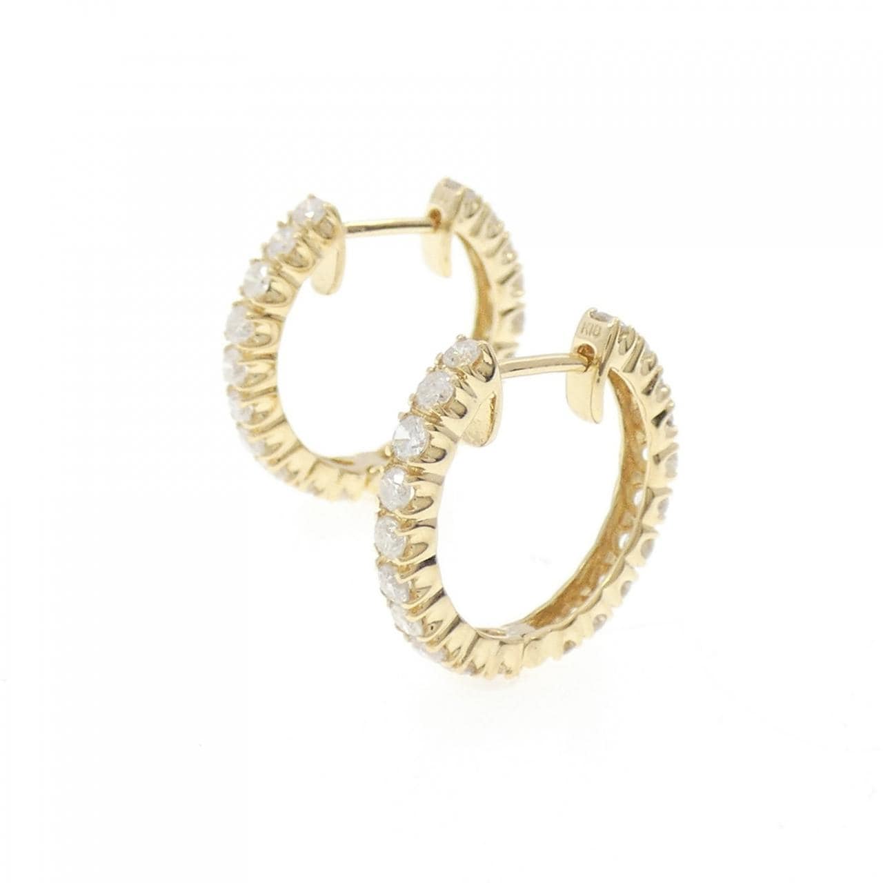 K18YG フープ ダイヤモンド ピアス 1.00CT