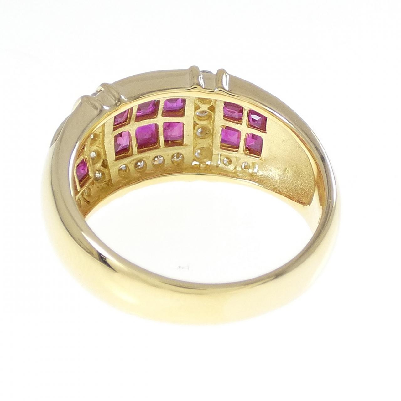 K18YG ルビー リング 1.00CT