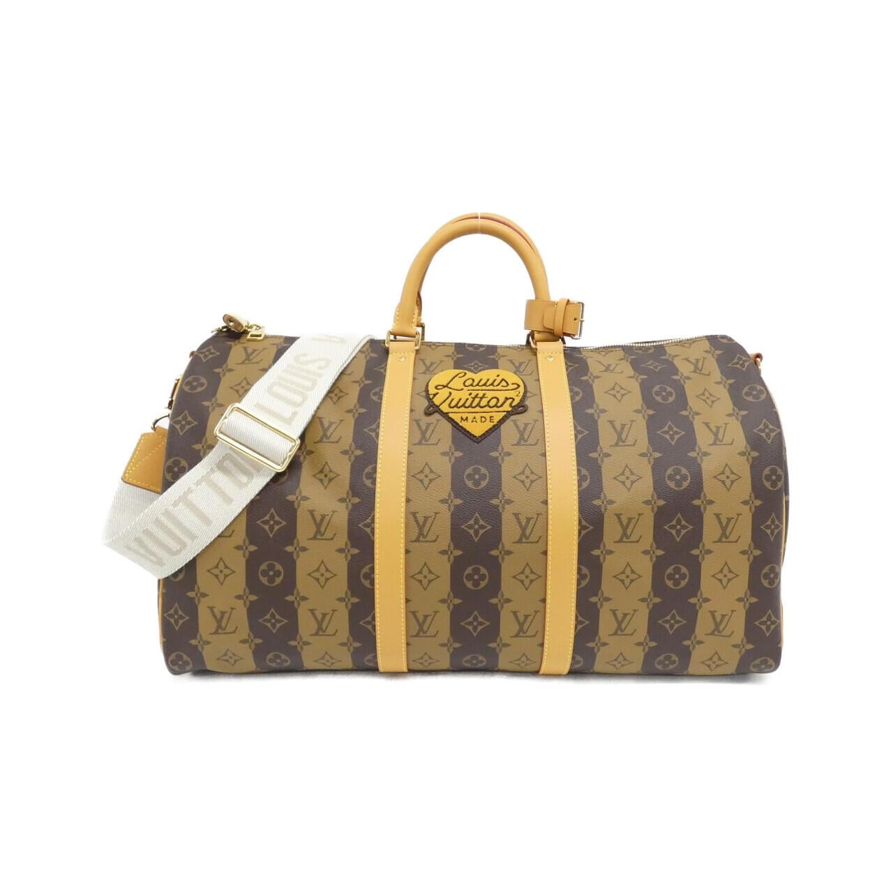 LOUIS VUITTON Monogram Stripe (LV Squared) Keepall Bandouliere 2022SS 50公分 M45967 波士頓包