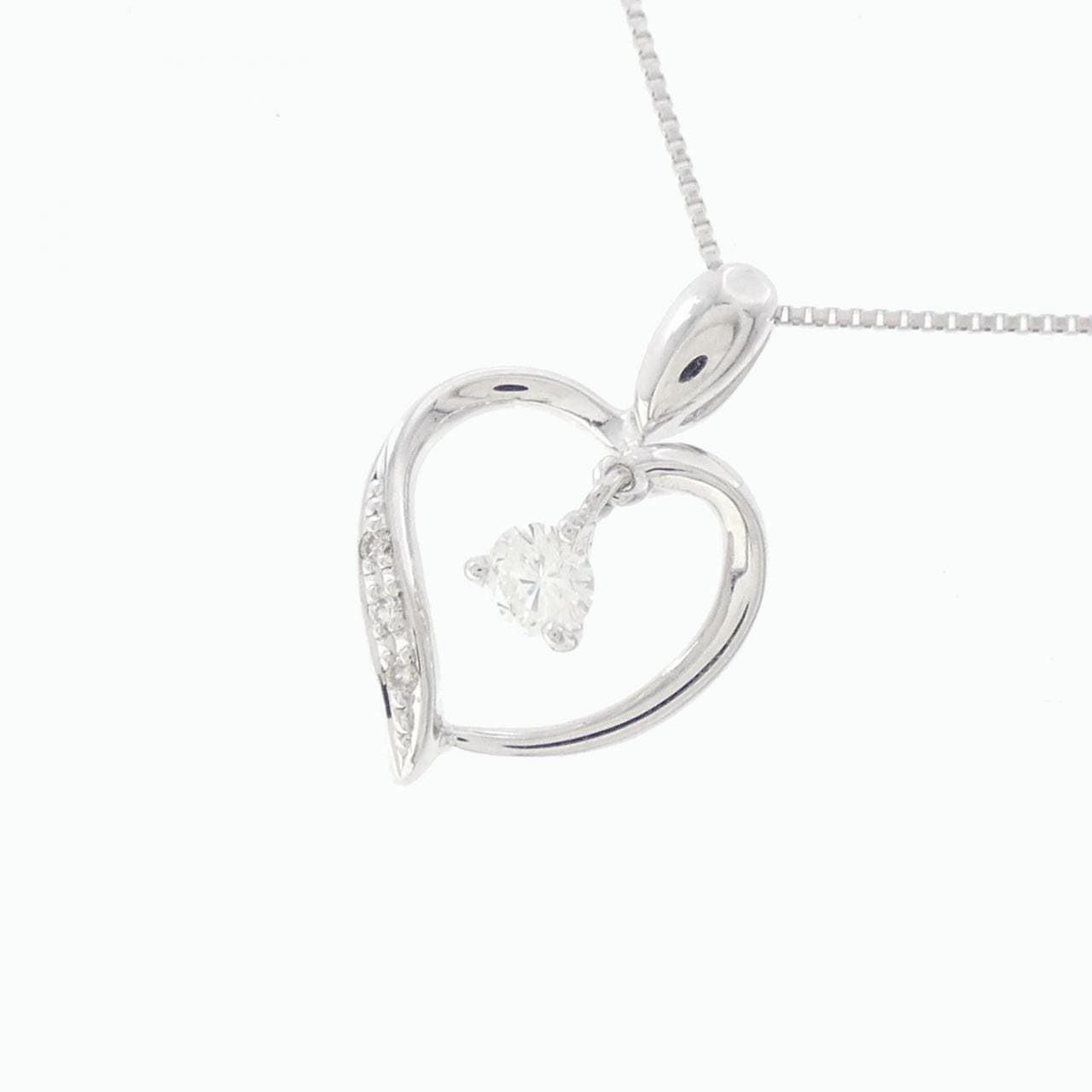 K18WG heart Diamond necklace 0.16CT