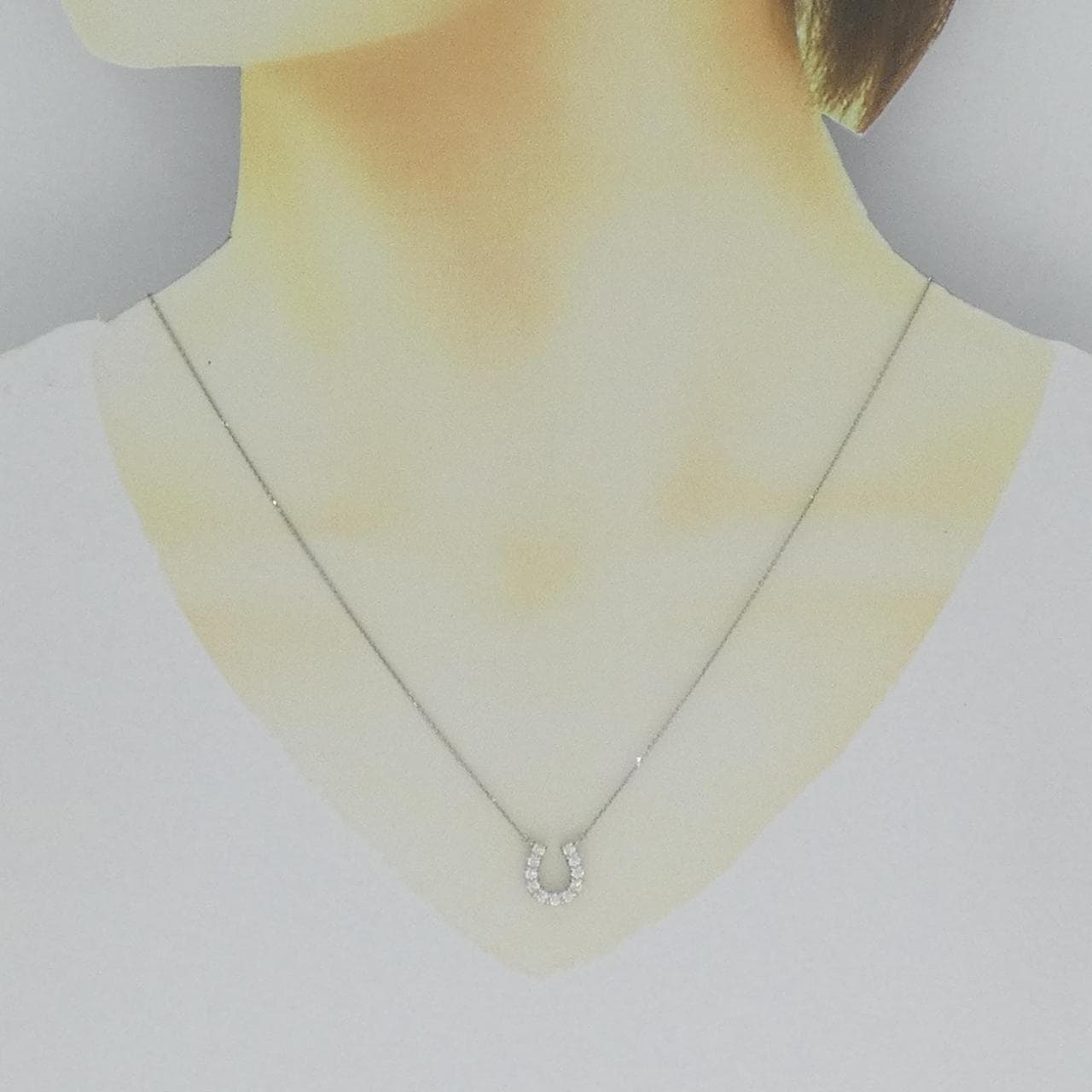 [新品] PT900/PT850 馬蹄形鑽石項鍊 0.312CT
