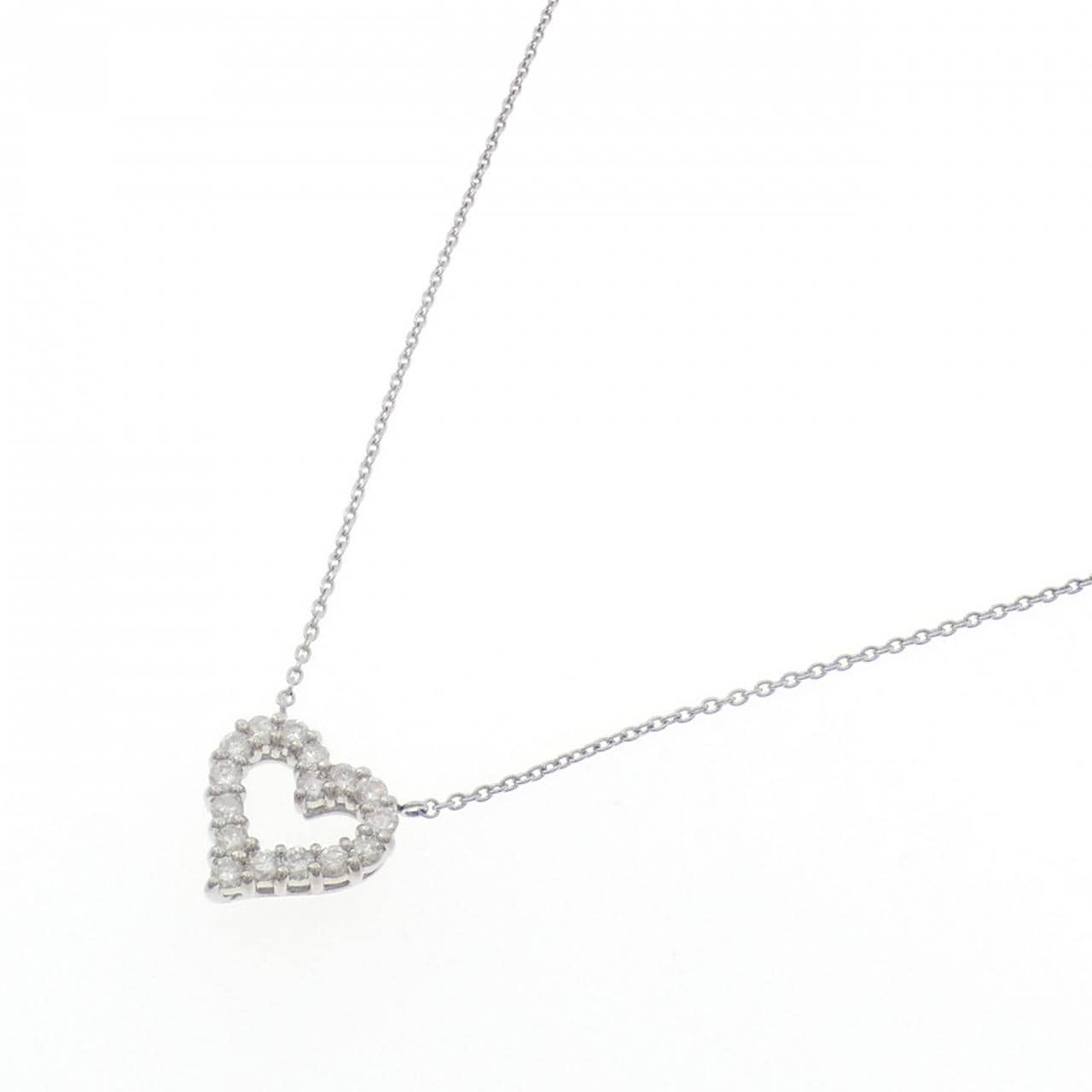 PT900/PT850 ハート ダイヤモンド ネックレス 0.50CT