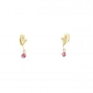 K18YG ハート ルビー ピアス