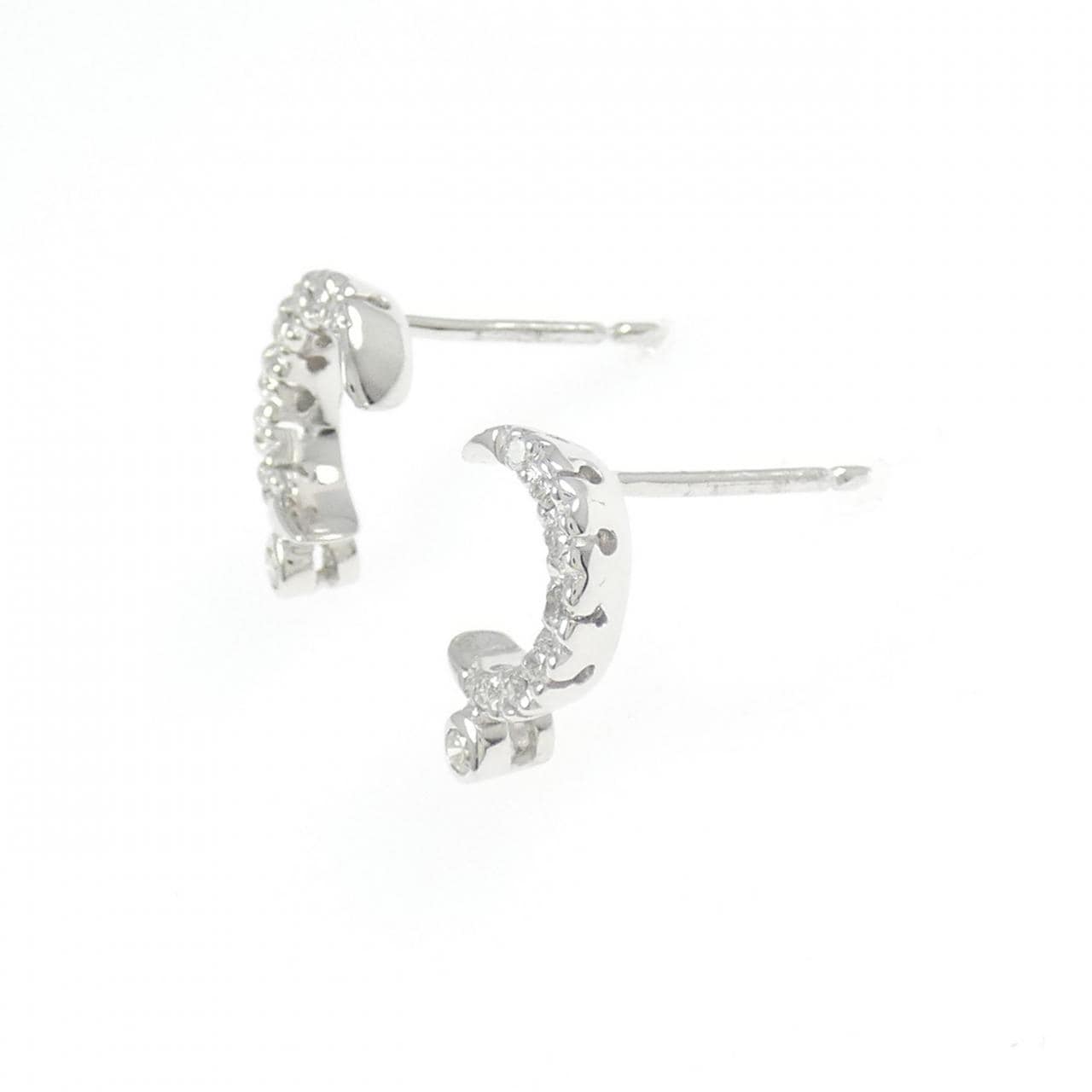 K18WG/750WG鑽石耳環