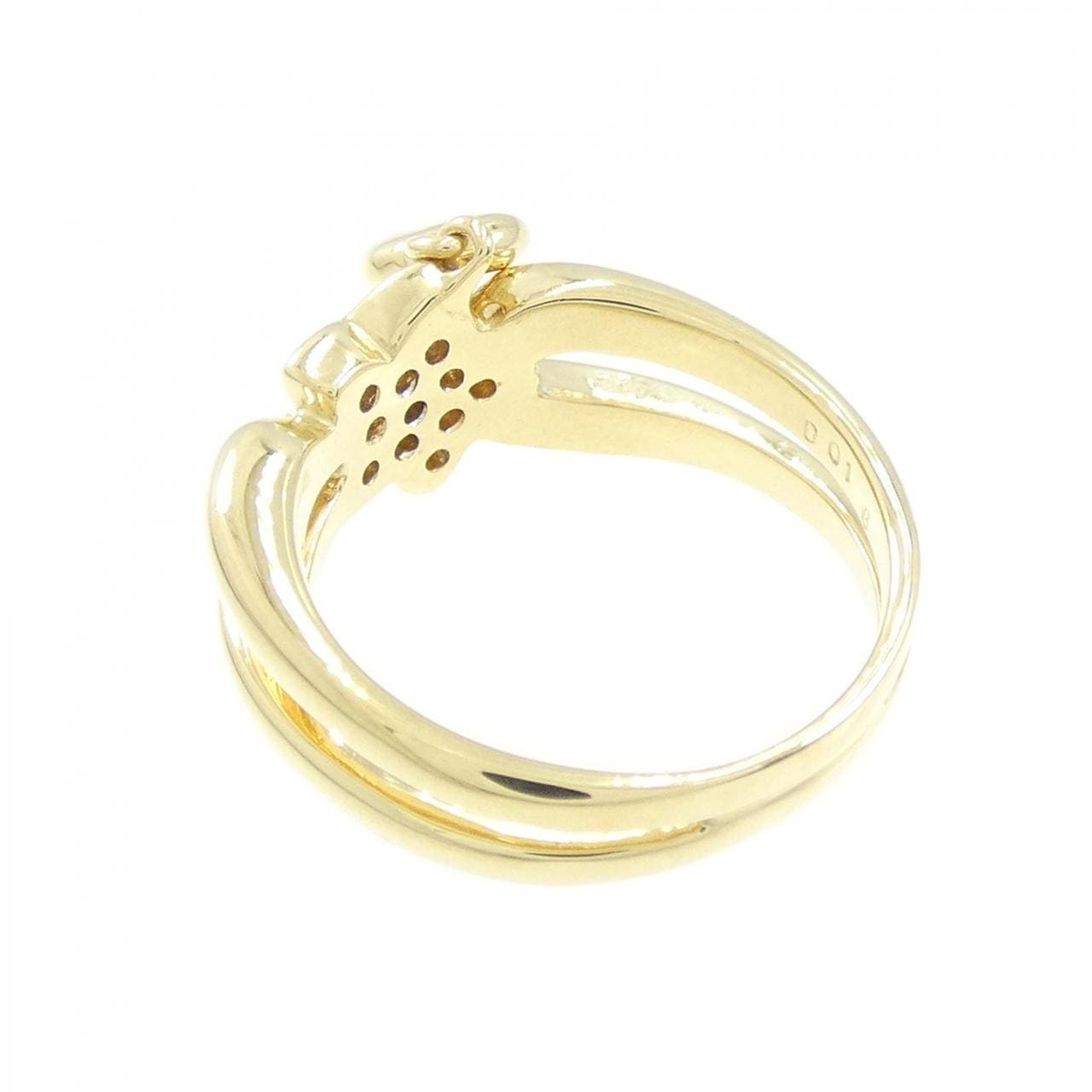 750YG スター×ムーン ダイヤモンド リング 0.18CT