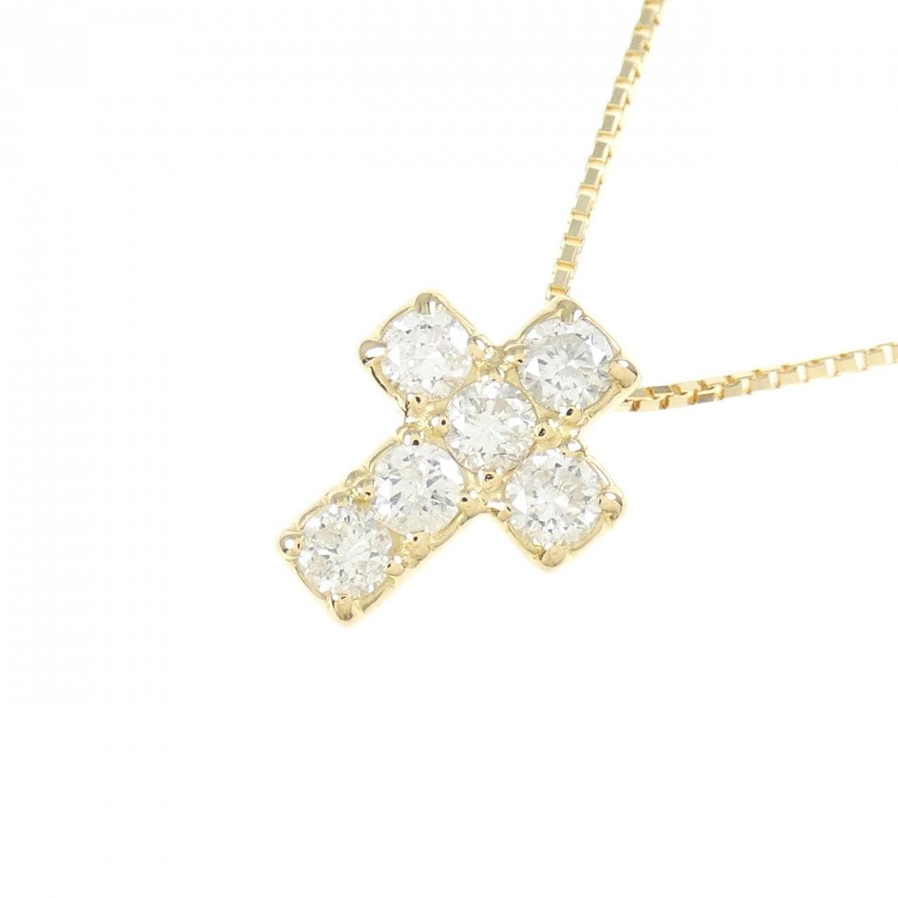 K18YG cross Diamond necklace 0.50CT