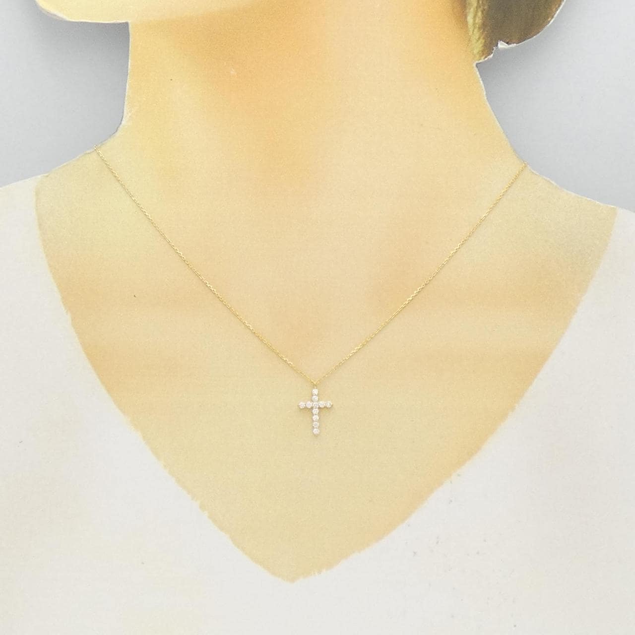 ヴァンドーム ダイヤモンド クロス ネックレス 0.20CT