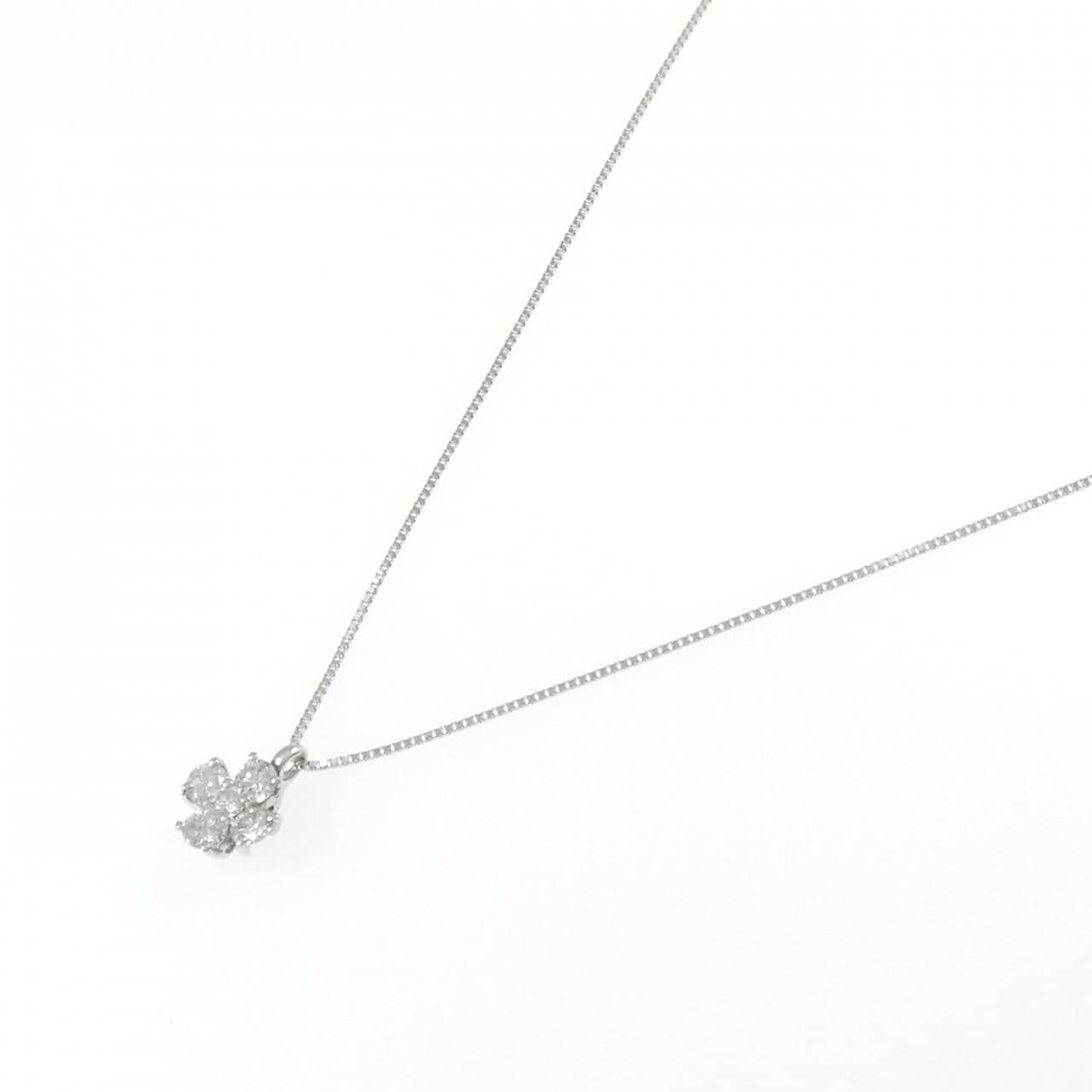 PT/PT850 フラワー ダイヤモンド ネックレス 0.50CT